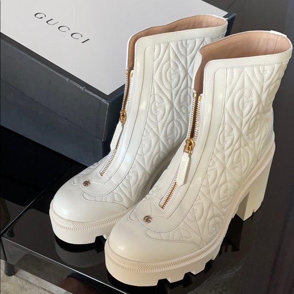 gucci white boots